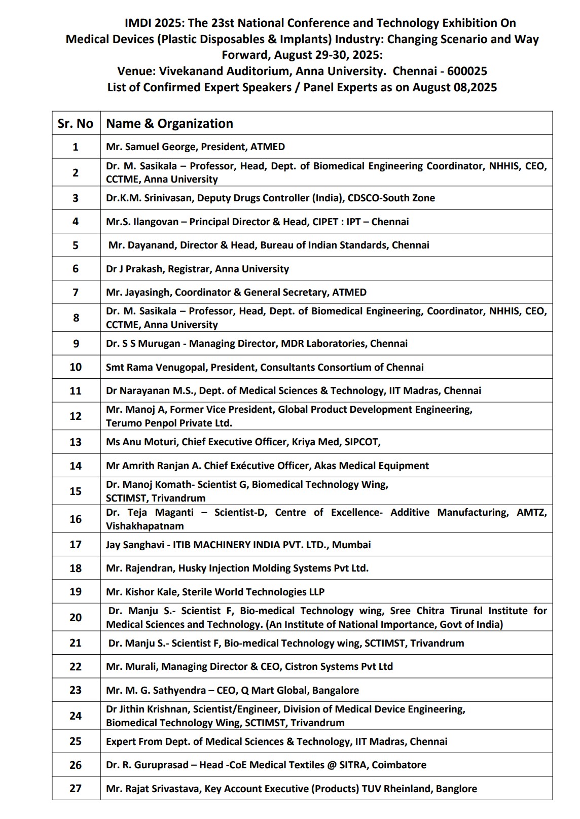 Previous Conference Speakers